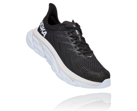 Hoka One One Clifton Edge - Tenis Corrida Estrada Homem Pretas / Branco | PT-PwiYLi7